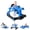 Blue, variant on Guqiart 6-in-1 Baby Activity Walker with Wheels, Adjustable Height & Speed, Foldable Padded Seat Push Walker with Music & Lights for Boys Girls 6–18 Months
