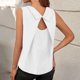 thumbnail image 2 of TaTaai Women's solid color V-neck tank, ruched detail, sleeveless pullover, casual elegant, lightweight soft, essential for everyday wear & summer trips Gift, 2 of 8