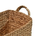 thumbnail image 6 of happimess BSK2001A-3SET Clara Farmhouse Classic Handwoven Hyacinth Rectangle Storage Floor Baskets with Handles, Natural (Set of 3), 6 of 7