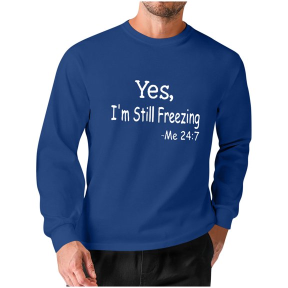 LEKWK Mens Sweatshirts Crewneck Regular Fit Long Sleeve Sweatshirts Long Sleeve Tee Shirts Funny Graphic Print Soft Breathable Casual Shirts