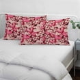 thumbnail image 3 of Valentine's Day Pillow Covers, Linen Long Throw Pillow Case, Romantic Watercolor Love Pink Plaid Beige Holiday Pillow Protector Decorative Cushion Cover for Living Room/Bedroom 20" x 26", 3 of 8