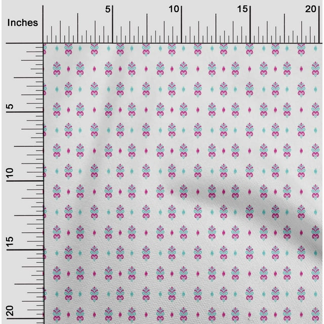 oneOone Georgette Viscose Fabric Small Motif Ikat Print Fabric By The Yard 42 Inch Wide