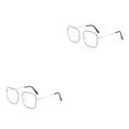thumbnail image 2 of Minnieouse Gafas para miopía con montura antiazul, gafas cuadradas transparentes para ordenador, gafas graduadas para lectura de estudiantes Marco de oro negro Luz plana anti-azul 2piezas, 2 of 6