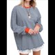 thumbnail image 1 of Camiseta de Larga Extragrande para Mujer, Túnica A Rayas con Bloques de Color, Sudadera Holgada de Otoño con Cuello Redondo Naranja y Rojo XL, 1 of 8