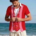 thumbnail image 6 of Stamzod Valentines Hawaiian Shirt for Men Short Sleeve Funny Beach Shirts Summer Mens Vacation Outfits Red C M, 6 of 9