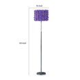 thumbnail image 5 of Benjara Finn 63 Inch Glamorous Floor Lamp, Rose Accent Shade, 100W, Purple, Silver, 5 of 5