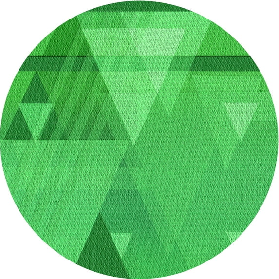 Ahgly Company Indoor Round Patterned Neon Green Area Rugs, 8' Round