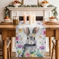 thumbnail image 2 of Table Runner 72 Inches Long for Kitchen Dining, Easter Bunny Dresser Scarf Farmhouse, Dining Table Decorations for Wedding/Parties, Spring Watercolor Eggs Country Flower Leaf 13 x 72 In, 2 of 8