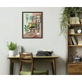thumbnail image 5 of Kate and Laurel Sylvie TV Cat Bed Framed Canvas Wall Art by Rachel Lee of My Dream Wall, 18x24 Brown, Decorative Calming Midcentury Art Print for Wall, 5 of 6