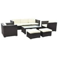 thumbnail image 2 of Costway 8 PCS Outdoor Patio Rattan Wicker Furniture Set Sofa Cushioned Garden Brown, 2 of 10