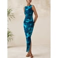 thumbnail image 3 of Vestido largo MASCOMODA para mujer con estampado floral de verano, 3 of 5