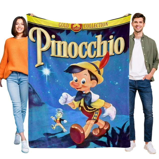 Las Aventuras de Pinocho anti-pilling, suave, ligera, esponjosa y acogedora de lujo para hogar y cocina – Perfecta para niños y adultos,150X120cm