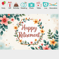 thumbnail image 6 of Floral Design Happy Retirement Banner Decorative Flowers Leaves for Retirement Party Indoor Decoration Celebration, 6 of 7