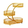thumbnail image 2 of Cesta de frutas con soporte para frutero, organizador resistente de hierro de 3 niveles para almacenamiento en mostrador Oro, 2 of 9