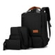 thumbnail image 1 of Mochila informal de 3 piezas para estudiantes | Mochila escolar y de viaje de gran capacidad | Bolsa para portátil con bandolera y bolso de mano | Tela de lino resistente al agua para hombre y mujer, 1 of 1