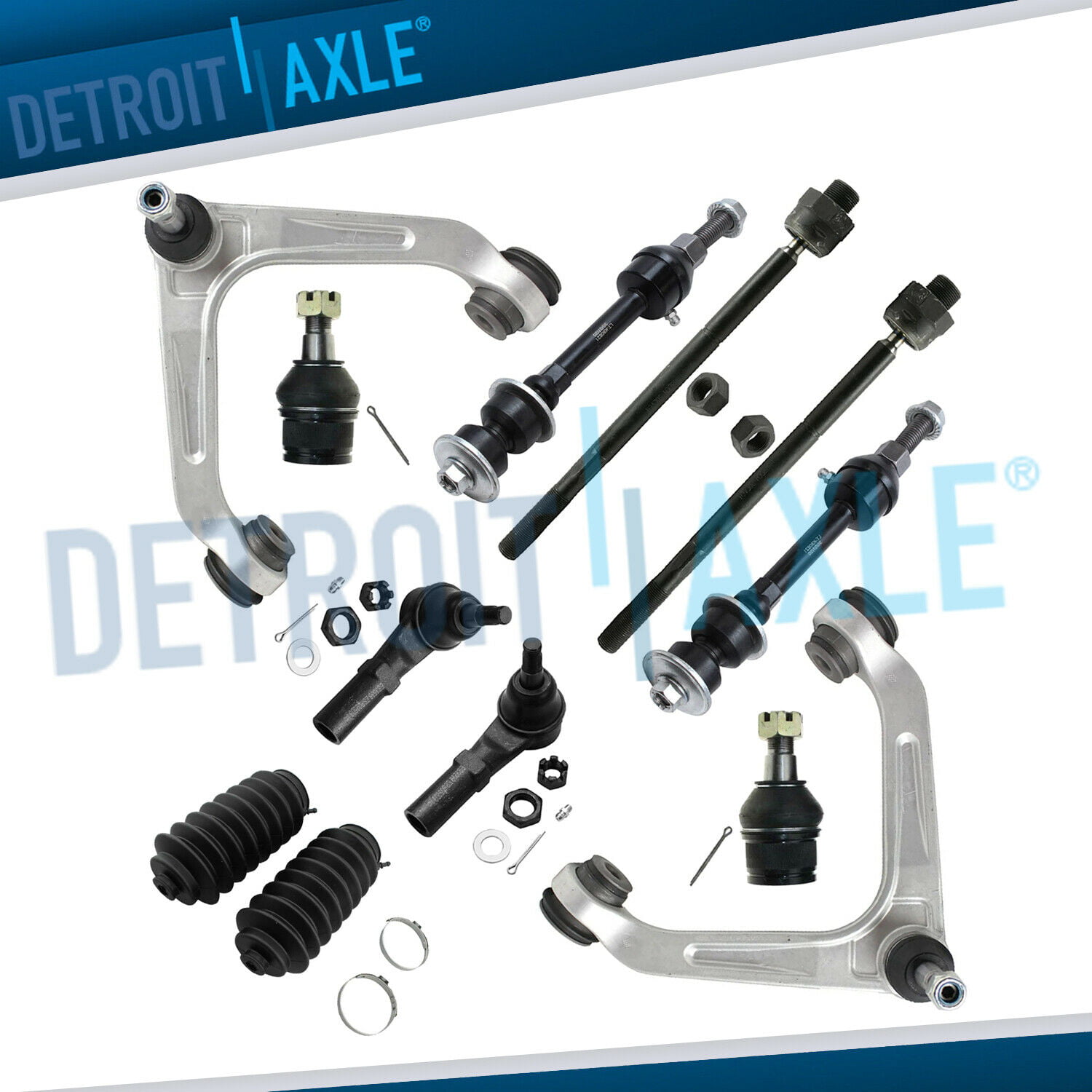 6 Piece Suspension Kit Front Upper Lower Control Arms Sway Bar End Links for Ram