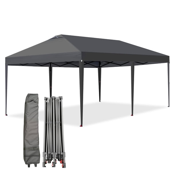 QinaQin Carpa pop up de 10x20 pies de uso rudo con armado one push, ventilación, protección UV y bolsa con ruedas, ideal para eventos