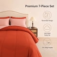 thumbnail image 3 of IGI Queen Size Reversible 7 Piece Comforter Set - Complete Bed in a Bag - Red/Dhalia, 3 of 6