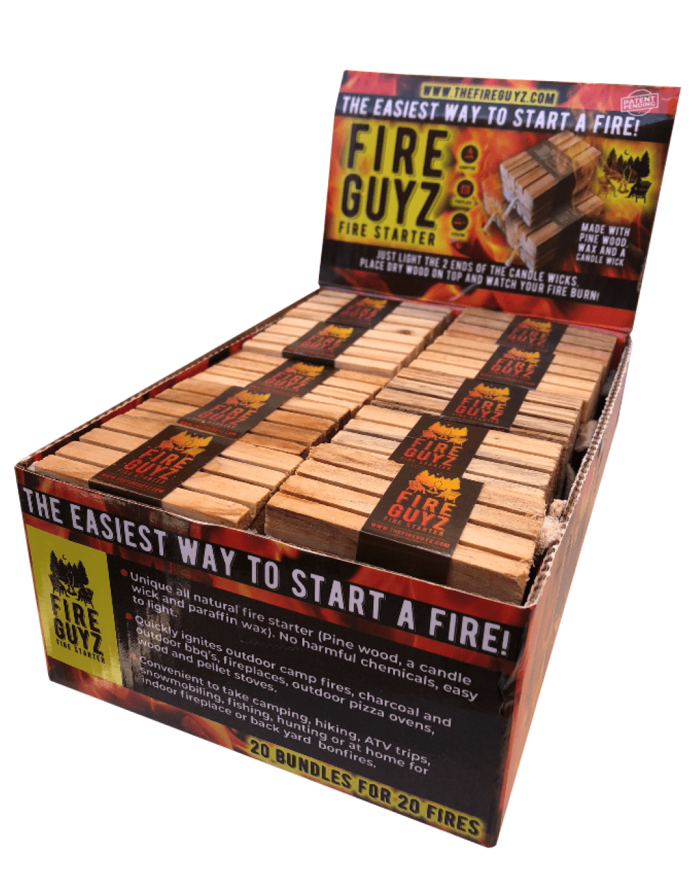 Fire Guyz 20 Pack Fire Starter, 8.5 in x6.1 in x3.4 in