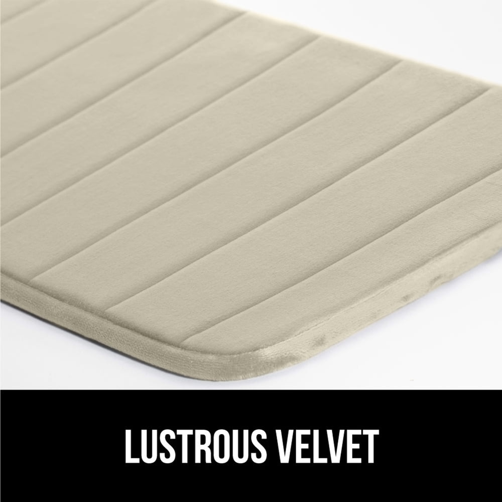 GORILLA GRIP Bathroom Rug, Soft Absorbent Memory Foam Shower Floor Mat, 36x24 Champagne