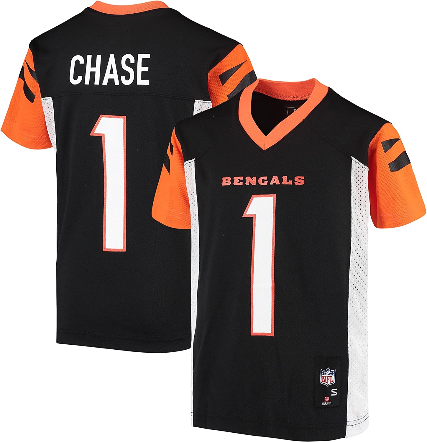 NFL_ Youth Ja'Marr Chase Black Cincinnati Bengals_ Replica Player
