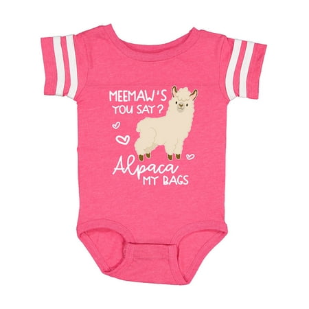 

Inktastic Meemaw s You Say Alpaca My Bags Gift Baby Boy or Baby Girl Bodysuit