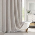 thumbnail image 7 of VOTRUDI Bohemian Linen Shower Curtain Heavy Duty Striped 71x71in with Tassel & 12 Hooks, 7 of 7