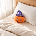 thumbnail image 5 of Halloween Plush Toys 7.87 Inch, Pumpkin Cushion, Spooky Cute Stuffed Pillow with Wizard Hat for Modern Farmhouse Room Decor (B), 5 of 8