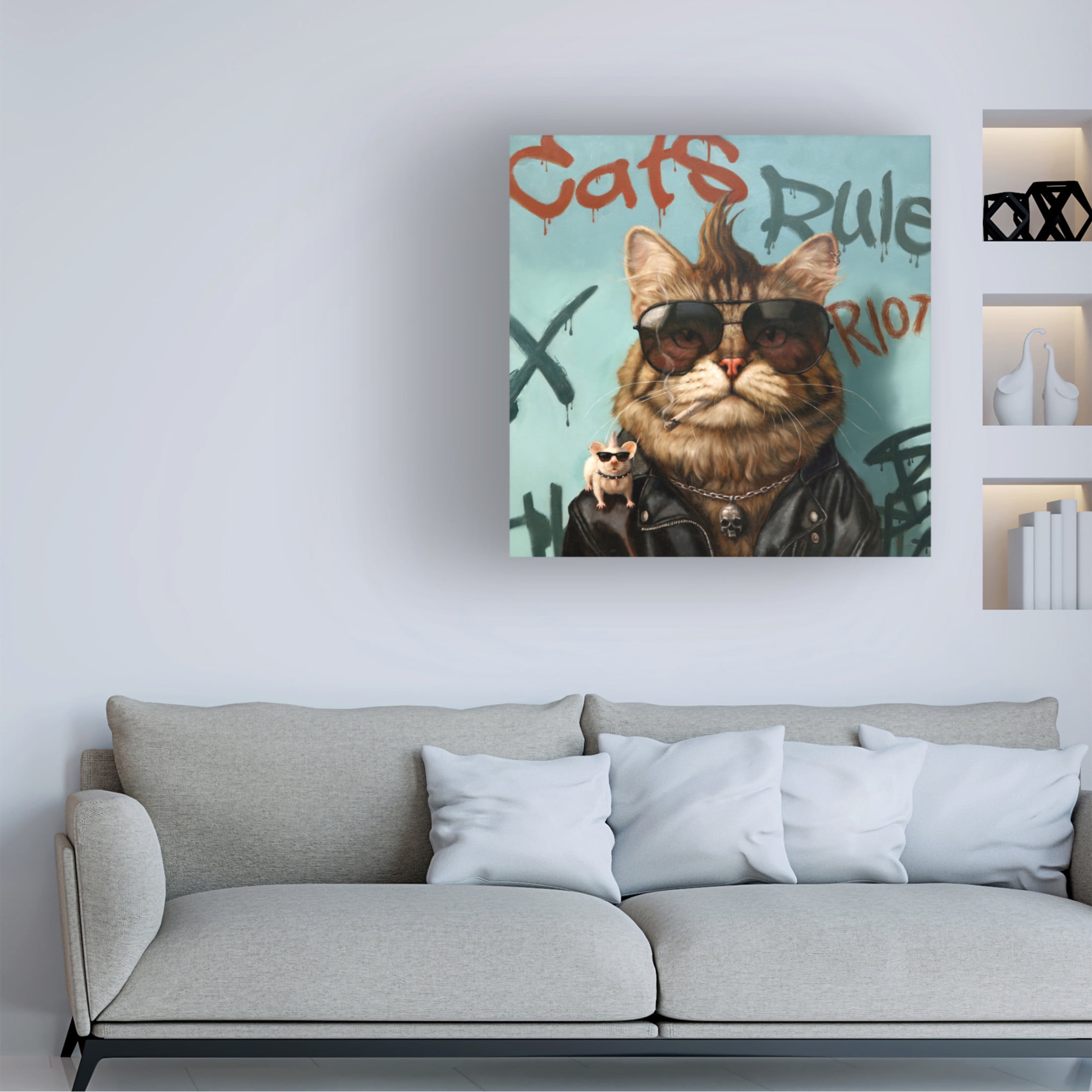 Canvas Wall Art - Lucia Heffernan 'Bad Pussy' Wall Art for Living Room, Bedroom, or Office Décor by Trademark Fine Art - 24 x 24 Inches