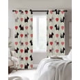 thumbnail image 4 of Cute Scotch Dogs Blackout Curtains for Bedroom Living Room Darkening Curtains 84 Inch Length 2 Panels Set Red Heart Lovely Pets Vintage Window Curtain Window Treatment Grommet Drapes 42"x84", 4 of 9