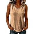 thumbnail image 6 of Chbgutlmr Tank Tops for Women Sleeveless Lace Insert Hollow out V Neck T-Shirts Casual Loose Summer Trendy Tee Tops, 6 of 7