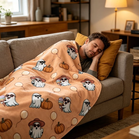 Halloween Blanket Soft Flannel Throw Blanket Halloween Decorations Cozy Warm Decorative Fleece Blanket for Couch Sofa Bedroom Office All Season Fall Decor by Dmuso