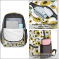 thumbnail image 4 of Sunflower and Outline White Pattern 17" Waterproof Oxford School Backpacks for Teens, S-Shape Padded Straps, for School, Travel, Hiking, Camping, 4 of 5