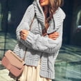 thumbnail image 2 of Vedolay Cardigan Sweaters for Women Knit Cardigan Sweater Loose Fit Casual Solid Color Jacket Coat Gray,2XL, 2 of 4