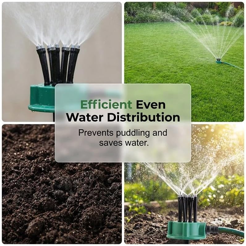 360° Coverage Precision Garden Irrigation Sprinkler, Sprinklers for Yard, Lawn Sprinkler Large Area Coverage, Multi-Adjustable Flex Design Above Ground Irrigation Garden Sprinkler System