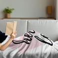 thumbnail image 3 of Hello Soft Flannel Fleece Blanket, Hello Love Hand Lettering Print on Pink Hearts Inspirational Words Minimal Design, Cozy Plush for Indoor and Outdoor Use, 70" x 90", Black and Rose, by Ambesonne, 3 of 5