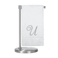 thumbnail image 1 of Monogrammed Bath Towel, Personalized Gift, 27 x 54 inches - Set of 1 - Silver Script Embroidered Towel - 100% Turkish Cotton- Soft Terry Finish - for Bathroom or Spa - Script U White, 1 of 1