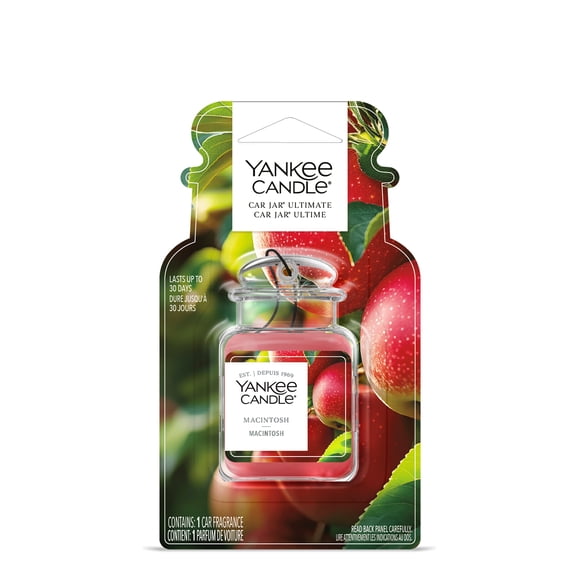 Désodorisant de voiture Yankee Candle Car Jar Ultimate, parfum Macintosh - neutralise les odeurs jusqu’à 30 jours