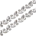 thumbnail image 1 of Uxcell 2-Pack 1 Yarda 14 mm Cadena de Cierre de Ojo de Caballo de Cristal con Rhinestones para Manualidades/Ropa [Blanco-Menos-Cierre], 1 of 7