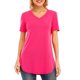 thumbnail image 1 of La nueva manga del cortocircuito del cuello del color sólido V de la camiseta de las mujeres de l Romacci Camiseta mujer, 1 of 7