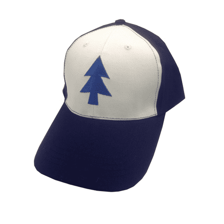 Dipper Pines Tree Hat Gravity Falls Baseball Cap Costume White Blue Pine Cosplay