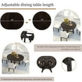 thumbnail image 4 of Harper & Bright Designs Farmhouse Dining Table with Leaf, Round Extendable Kitchen Table, Wood Black Table for Dining Room and Living Room, 4 of 14