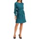 thumbnail image 4 of Vestido de satén con cintura ajustable INSPIRE CHIC para mujeres, de manga larga, con fruncidos, cuello redondo, vestido de cóctel para fiestas, azul verde XL, 4 of 5