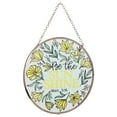 thumbnail image 2 of Be The Sunshine Floral Yellow 6 x 6 Glass Sun Catcher With Suction Cup, 2 of 3
