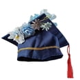 thumbnail image 2 of Girl's Hats Chinese Traditional Doctor Kids Graduation with Floral Unisex Academic Square Mortarboard Adjustable Beach Cap for Girls Boys, 2 of 5