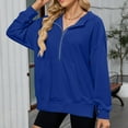 thumbnail image 6 of Timegard Sweatshirts for Women Half Zipper Hoodies Pullover Loose Comfy Split Workout Tops Pockets, 6 of 7