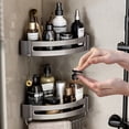 thumbnail image 2 of 3-Tier Corner Shower Caddy with Powerful Suction Cup, No Drilling Shower Shelves Organizer, Large Capacity Waterproof Rustproof Bathroom Storage Shelf for Bathroom/Shower - Gray, 2 of 6