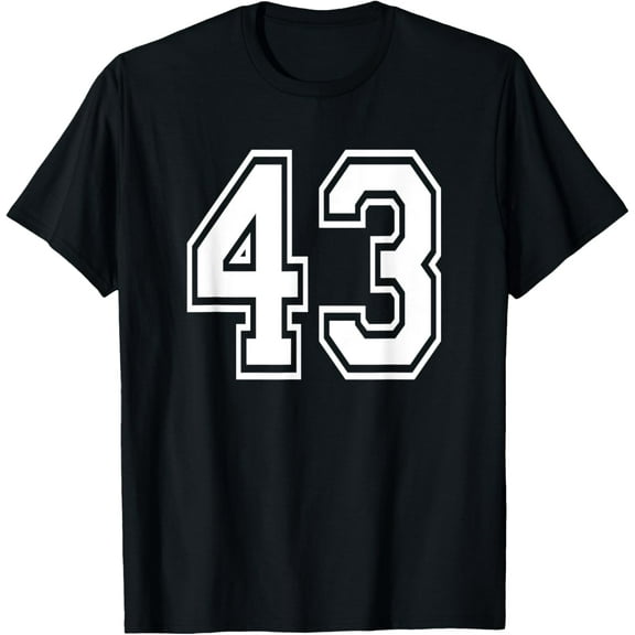 t-shirt Number 43 43rd Birthday Gift Player Team Numbered Jersey t-shirt mens t shirt，black，women，funny，misfits，men，journey