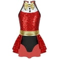 thumbnail image 4 of YIZYIF Girls Christmas Gymnastic Leotard Sparkly Sequins Jumpsuit Ballet Jazz Stage Performance Leotard A Red 6, 4 of 7