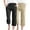 Khaki, variant on VEKDONE Womens Cotton Linen Capris Pants Gray M